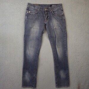 Rock & Republic Jeans Women's Size 32 Straight Leg Puddle Y2K  Button Fly